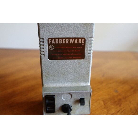 Farberware Rotisserie Motor Model 454 454-A for Use With Models 450 460 Tested - Picture 3 of 9